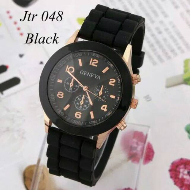 Jam tangan wanita / Cewek Geneva JTR 048 Black