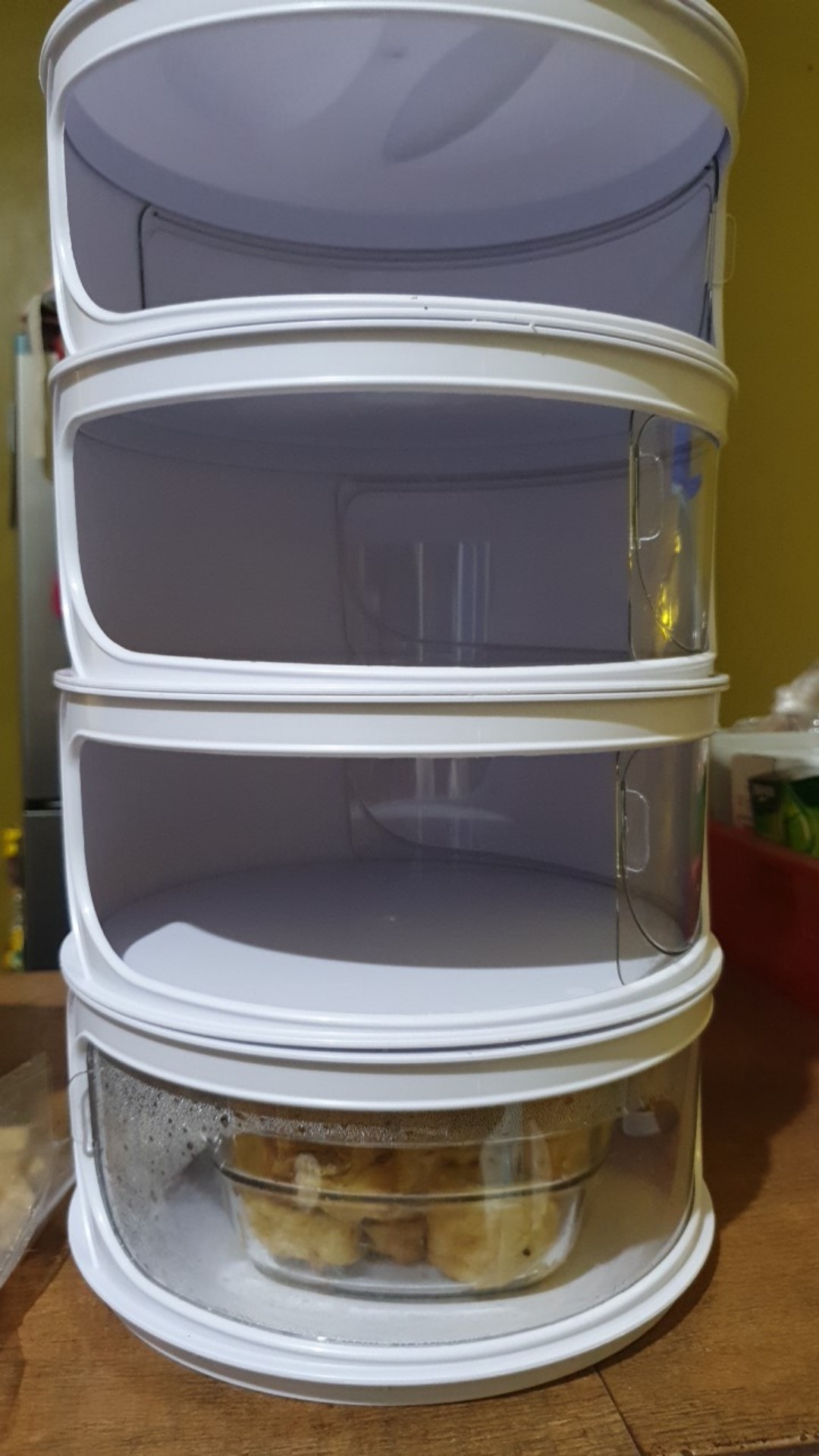 Icon Rak Tudung Saji 4 Tingkat Untuk Menyimpan Masakan  Penutup Lauk Bertingkat 4susun - Putih