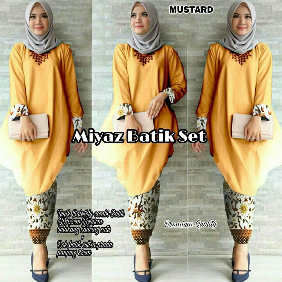 B1 G SET MIYAZ BATIK SETELAN HIJAB SEMI KEBAYA TUNIK WANITA MODEL TERBARU TERLARIS HARGA MURAH GOOD