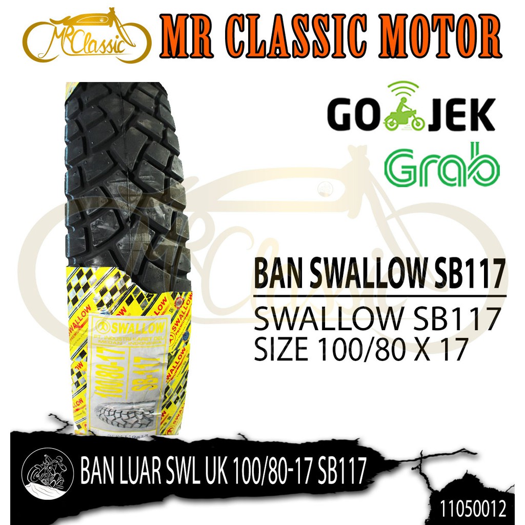 Ban Luar Swallow Ukuran 100/80 Ring 17 SB117