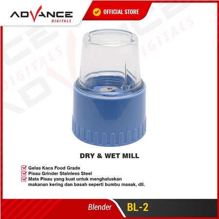 Advance Blender Tabung Kaca BL2 2in1 1.2 Liter Multifungsi Foodgrade Garansi Resmi 1 Tahun-3