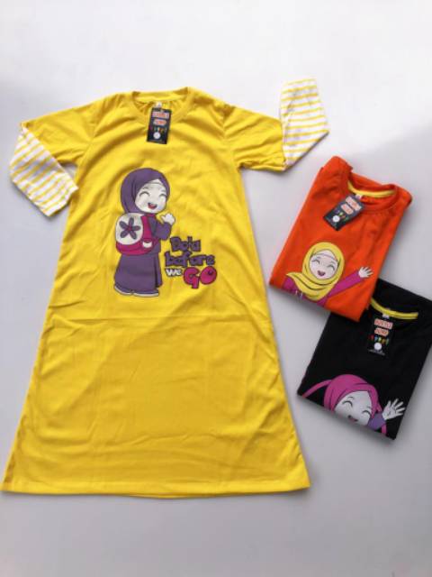 [READY JATENG] GAMIS ANAK KARAKTER ISLAMI / DRESS ANAK KARAKTER ISLAMI / BAJU ANAK KARAKTER ISLAMI