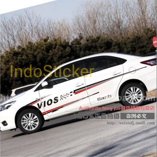 Striping stiker mobil Vios sticker body Vios keren