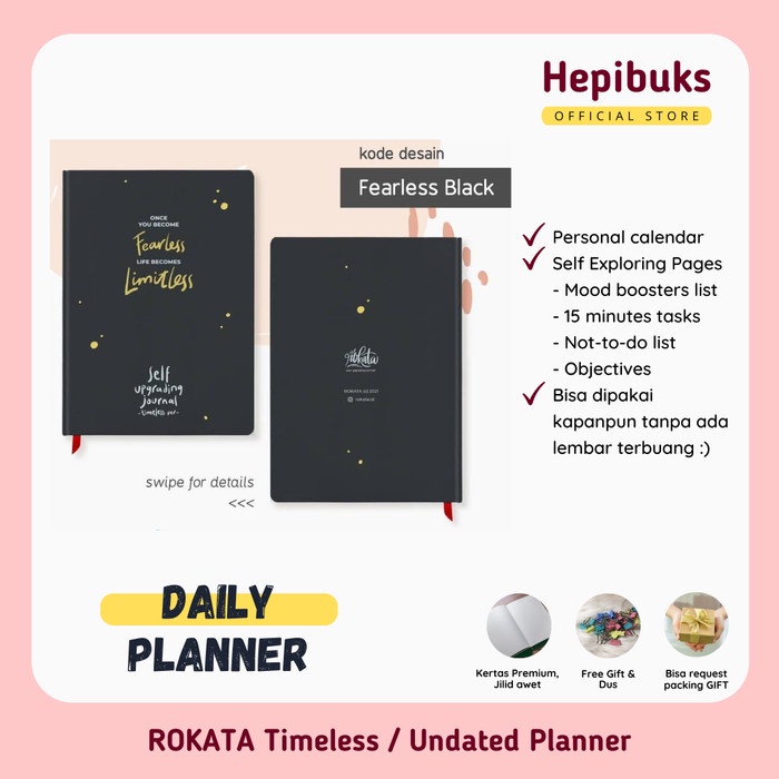 

[RESTOCK] Buku Notebook Planner 2021 Hardcover A5 Jurnal Agenda Undated Black
