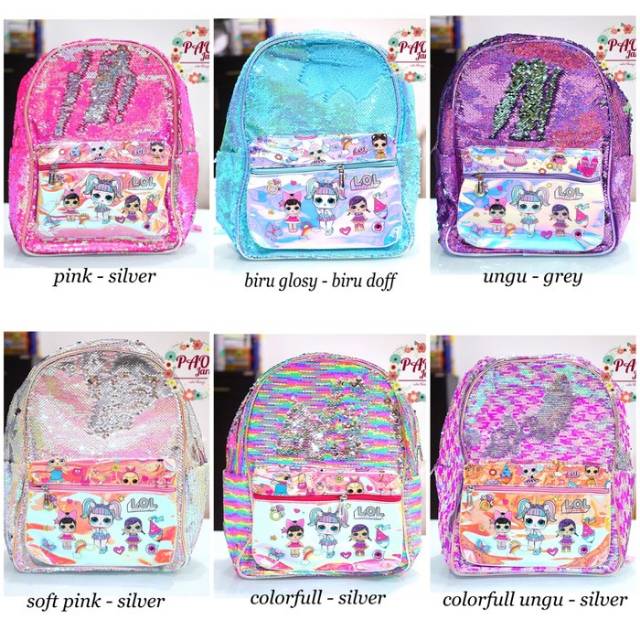 Tas LOL sequin SD / tas sekolah anak SD / tas ransel LOL / tas anak TERBARU