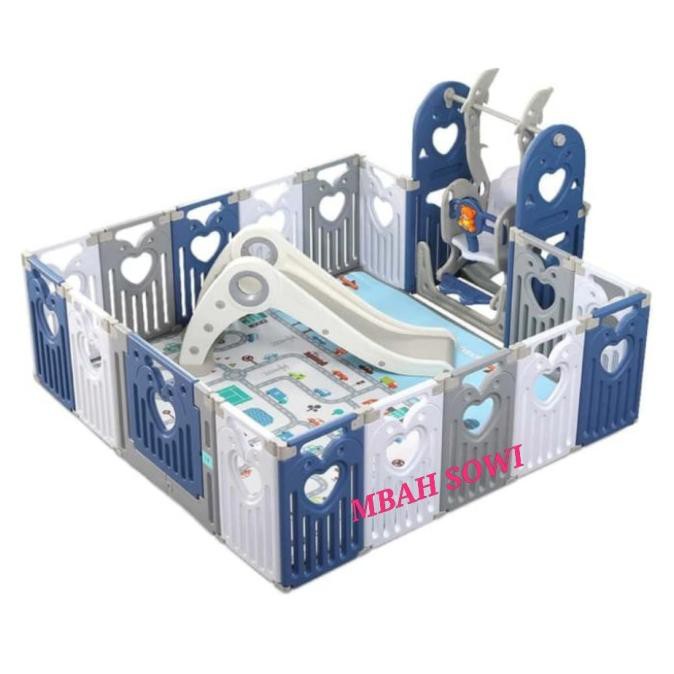 Promo Termurah Paket Mainan Pagar Mandi Bayi Perosotan Dan Ayunan Anak Bagus