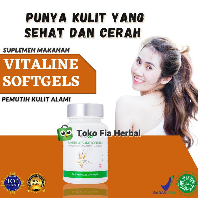 NEW Vitaline Softgel | Tiens | Herbal Asli | Pemutih Badan | Isi 30 Kapsul