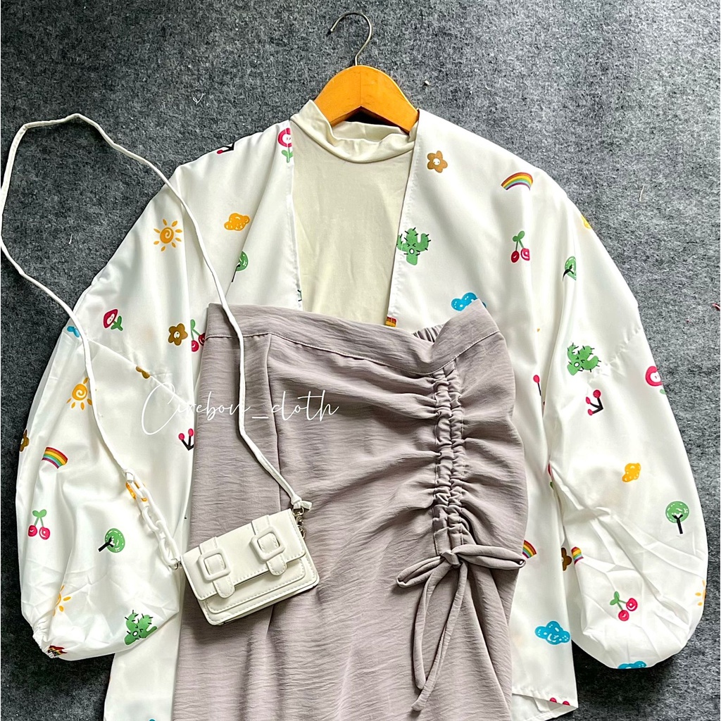 ONE SET KIYOWO OUTER MOTIF PART 1 / ROK SERUT CRINKLE / CELANA CRINKLE (Cirebon Cloth)-kywo serut AbuMuda