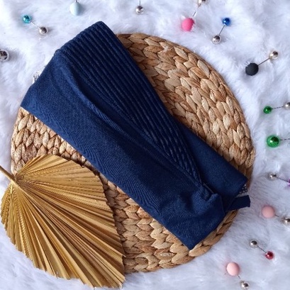 (SK²³ Minny Kamsay) Jilbab INSTAN JERSEY SUPER - Hijab Instan List Kombinasi-Navy