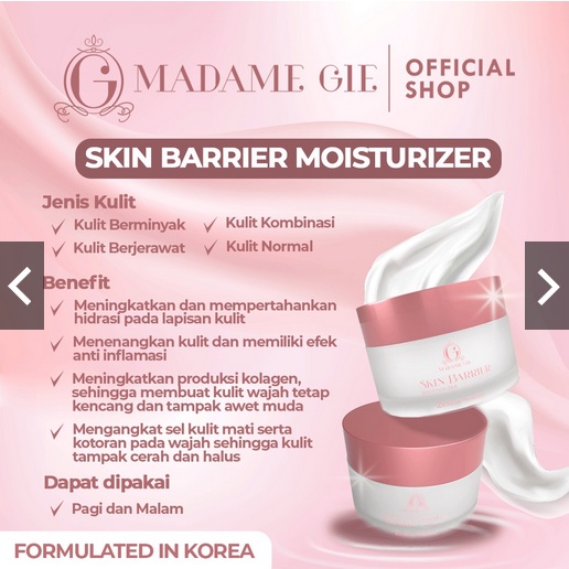 Madame Gie Skin Barrier Moisturizer | Skincare Pelembab 50gr