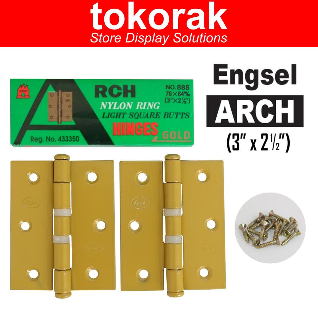 ENGSEL NYLON ARCH ASLI 3 INCH GOLD PINTU ALUMINIUM JENDELA KUPU-KUPU