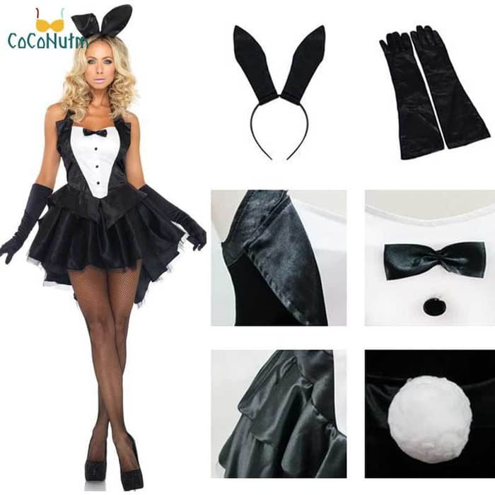 kostum bunny kelinci playboy lingerie fullset costume cosplay pelayan