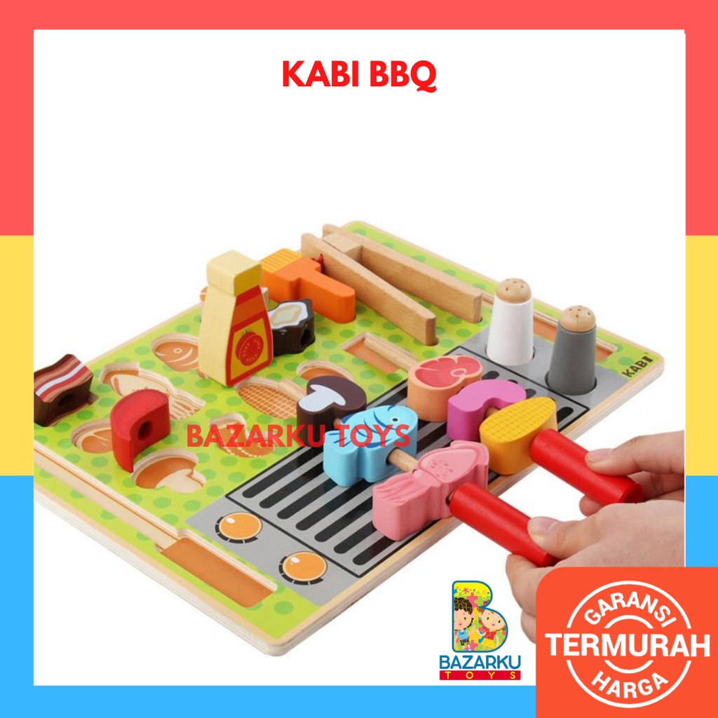 Kabi BBQ Mainan Masak Masakan Mainan Dapur Anak Mainan Bbq Wooden Toys