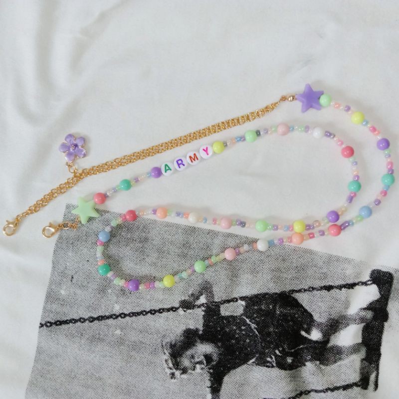 Beads Strap Mask/Kalung Masker/ Custom EXO,BTS,NCT,SVT,STRAY KIDS,TREASURE and Other