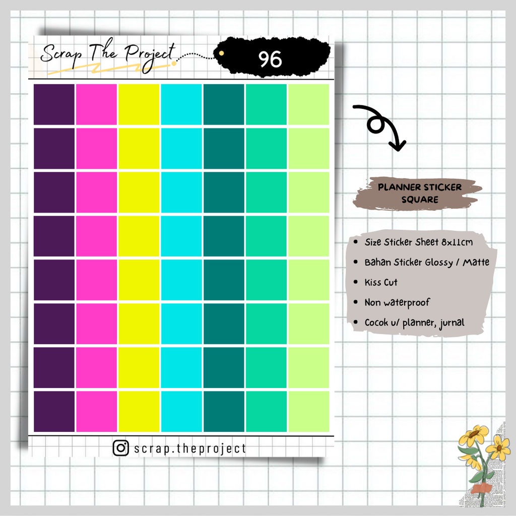 

STICKER PLANNER JOURNAL / SMALL SQUARE DECOR STICKER / STP - 96