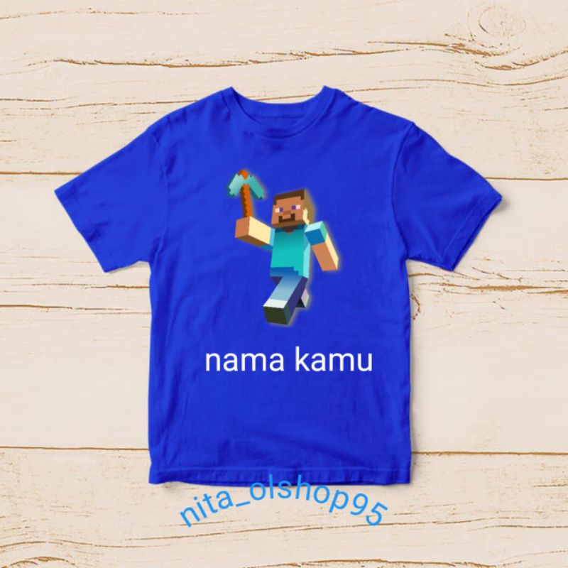 baju minicraft / kaos minecraft / kaos anak karakter