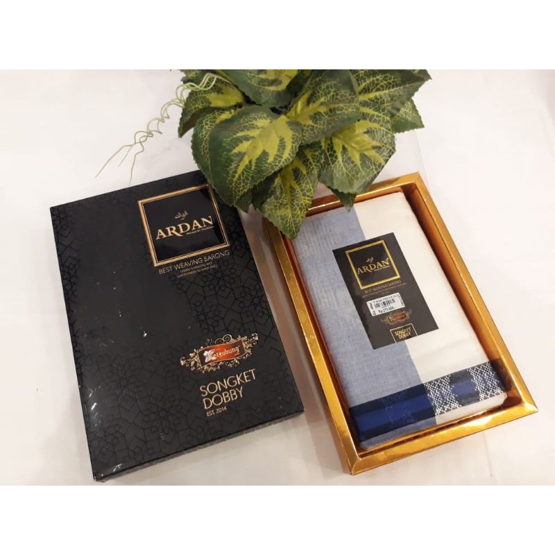 Sarung Ketjubung Ardan Songket Dobby Putih