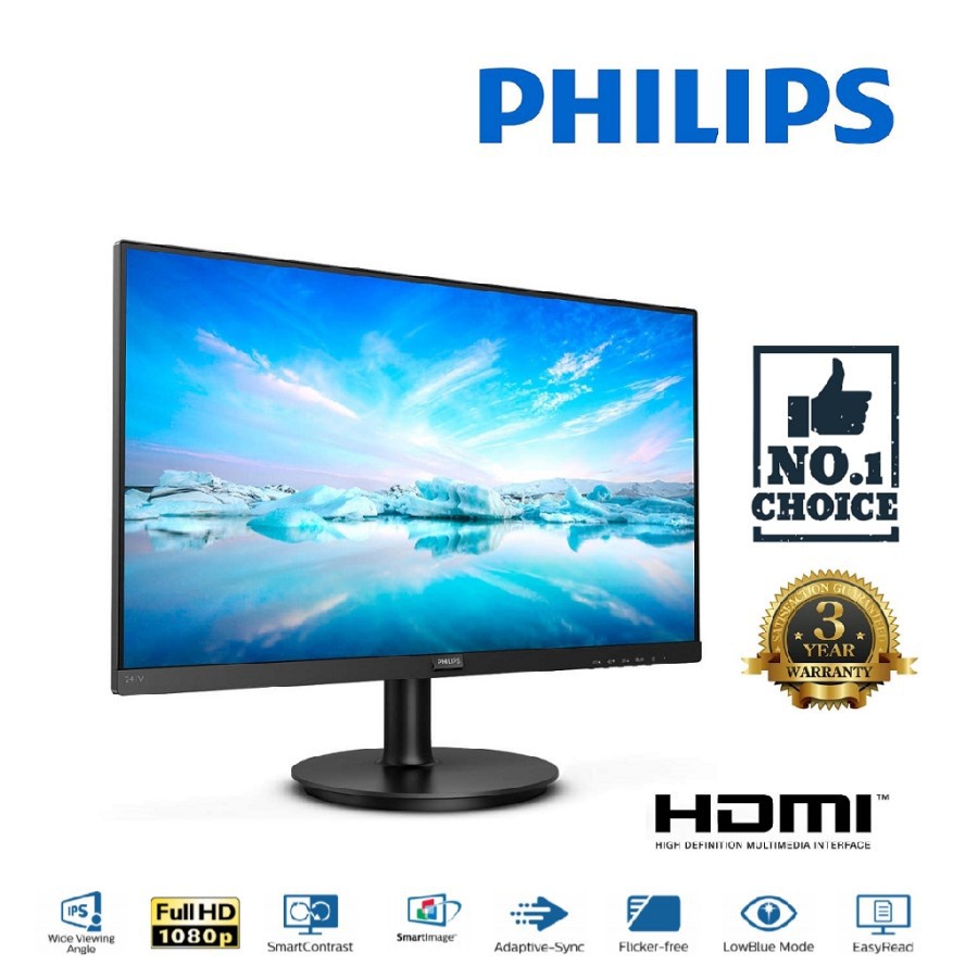 Monitor LED PHILIPS 24 inch / 24&quot; 241V8 HDMI Garansi Resmi