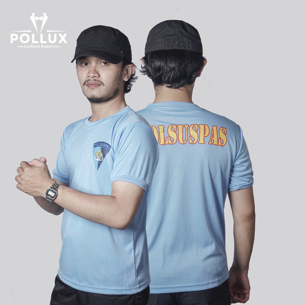 Kaos Dalam Dinas Sipir Polsuspas Navy Biru Langit Tangan Pendek model Slimfit