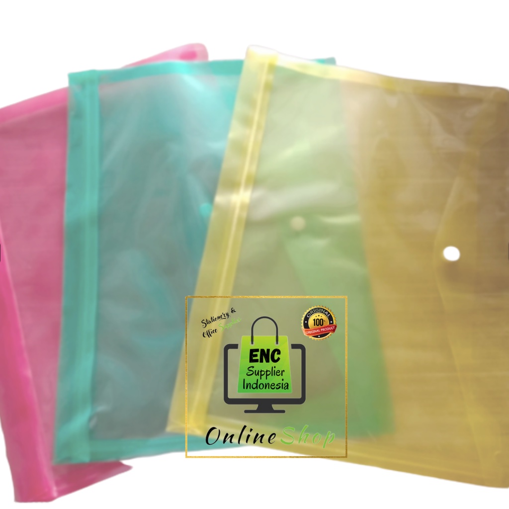 

akashiro 6 pcs map plastik kancing f4 data bag stopmap folio per 6 pcs - enc.sup