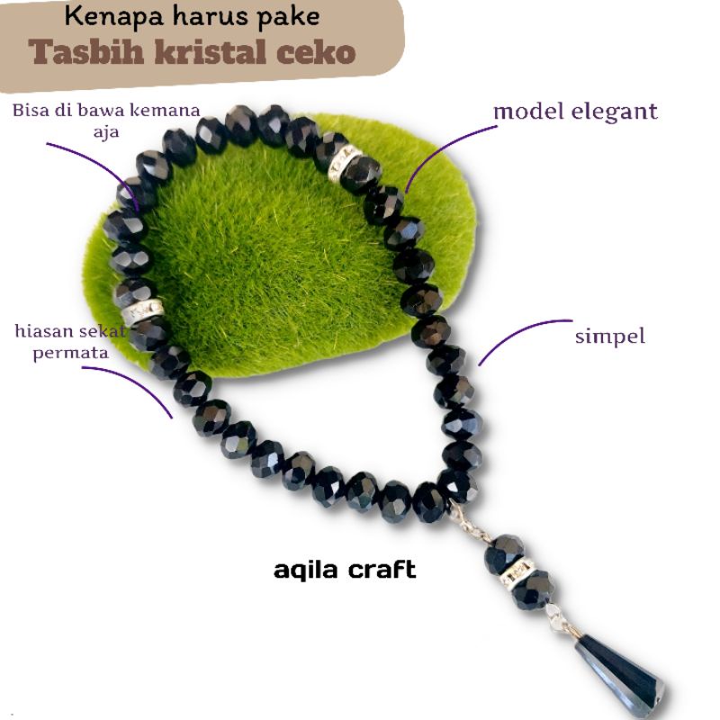 TASBIH KRISTAL CEKO 33 BUTIR / TASBIH 2IN1 /TASBIH GANCI / GANTUNGAN KUNCI