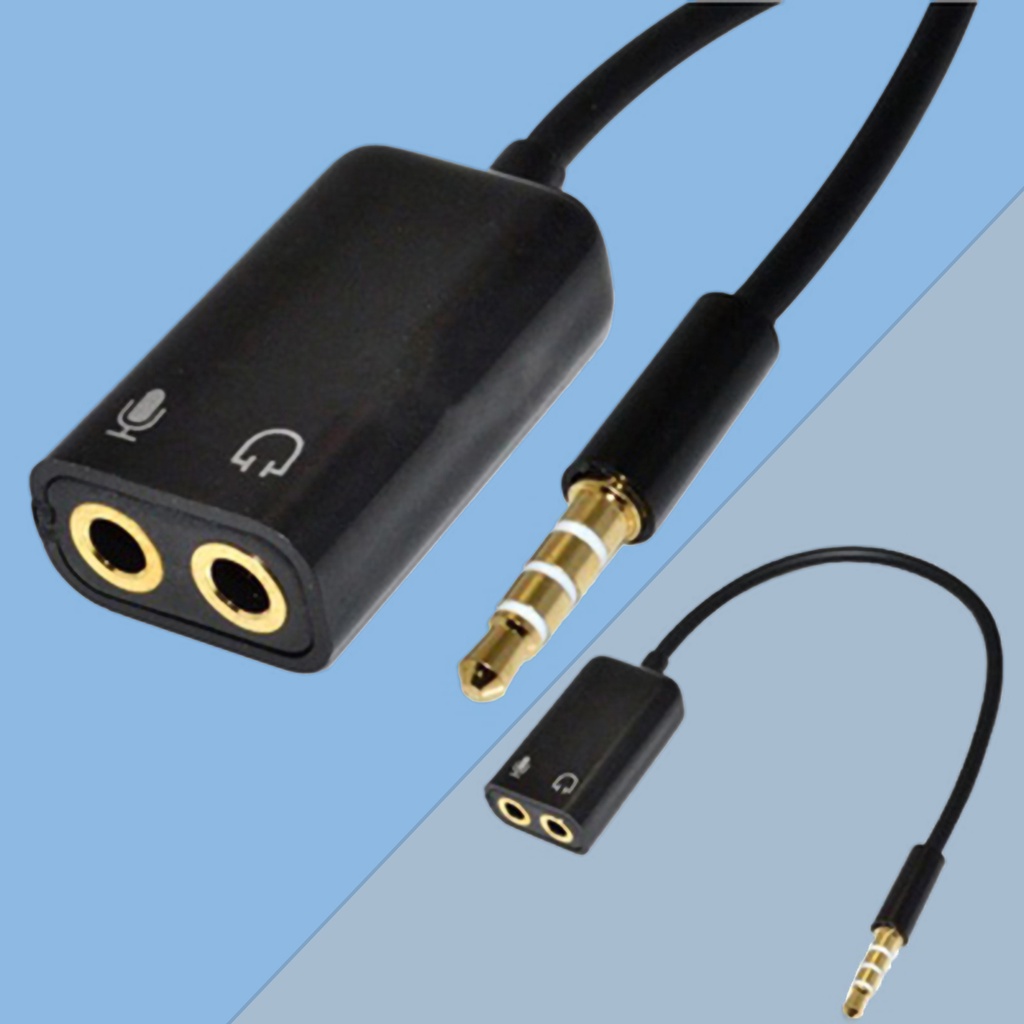 Kabel Adapter Audio Splitter 3.5mm Bahan Plastik Untuk Mic