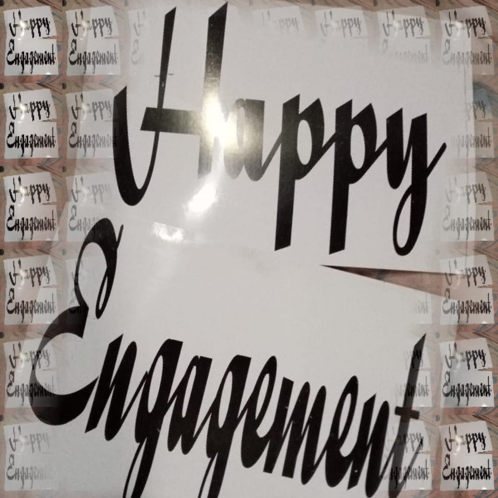 Tulisan Dekorasi Backdrop Happy Wedding Engagement Birthday Aqiqoh Kertas Tebal Mengkilap