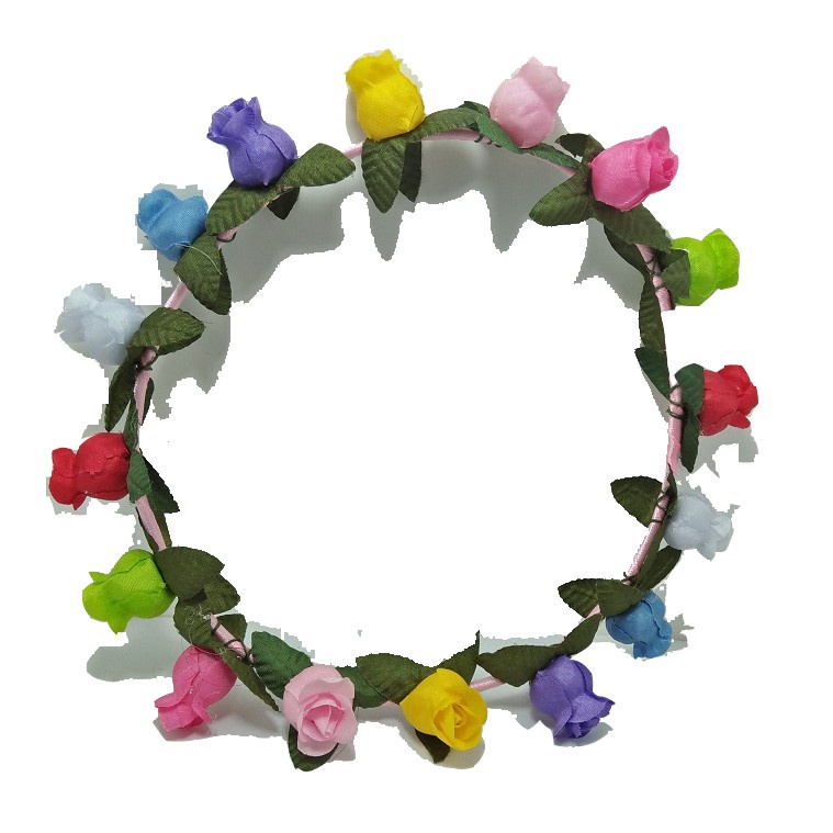 Mahkota Bunga mawar warna warni / Flower Crown Bridal Shower / Bando Bunga