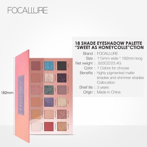 (READY &amp; ORI!) Focallure 18 Colors Eyeshadow As Sweet As Honey FA 40 FA40 With Mirror