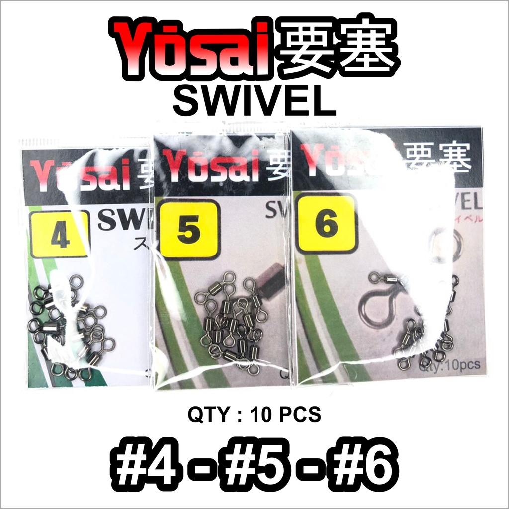 Rolling Swivel Kuat Kili-kili Anting No  1 2 3 4 5 6 8 10 12 14 Kail Pancing Hook swipel