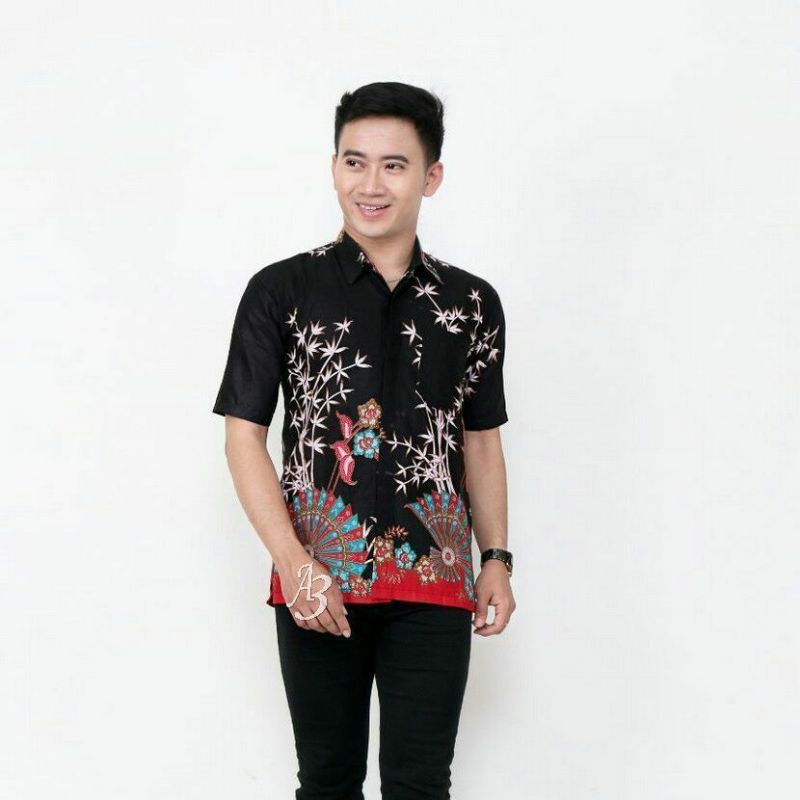 PROMO BATIK COUPLE KELUARGA SARIMBIT sania ruffle batik ori ndoro jowi motif KIPAS-KEMEJA PENDEK