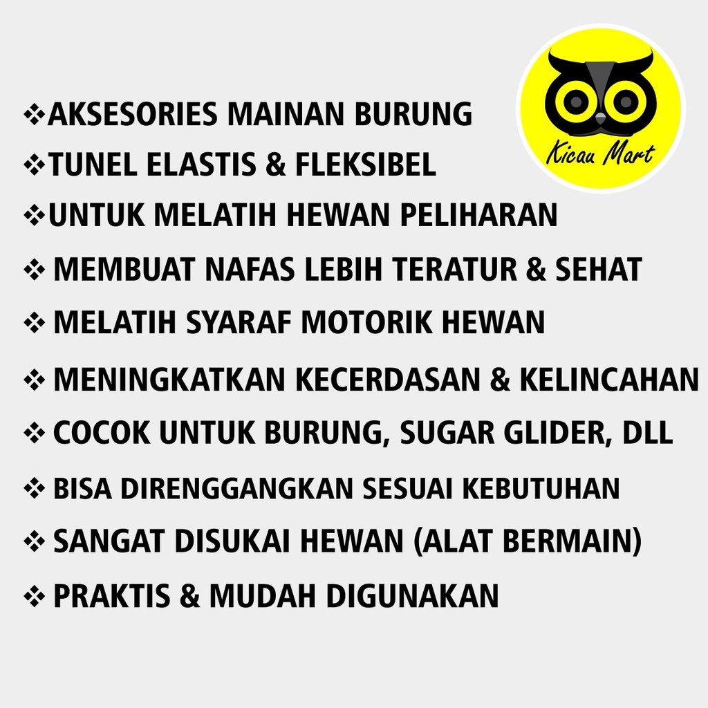 MAINAN PERCH TUNEL AKSESORIS KANDANG SANGKAR BURUNG LOVEBIRD SUGAR GLIDER HAMSTER MARMUT TUPAI PERCH