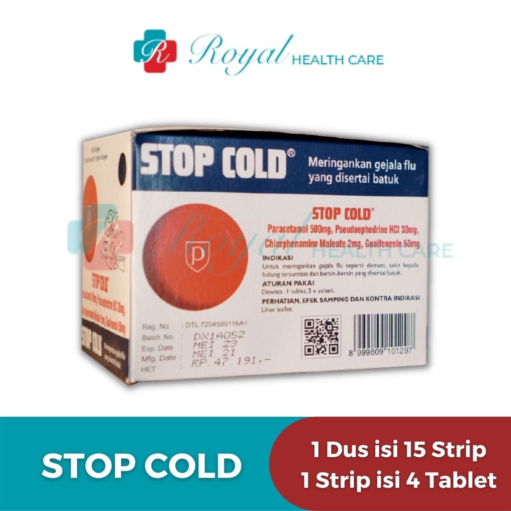 STOP COLD Strip Box 60 Tablet Obat Flu dan Batuk