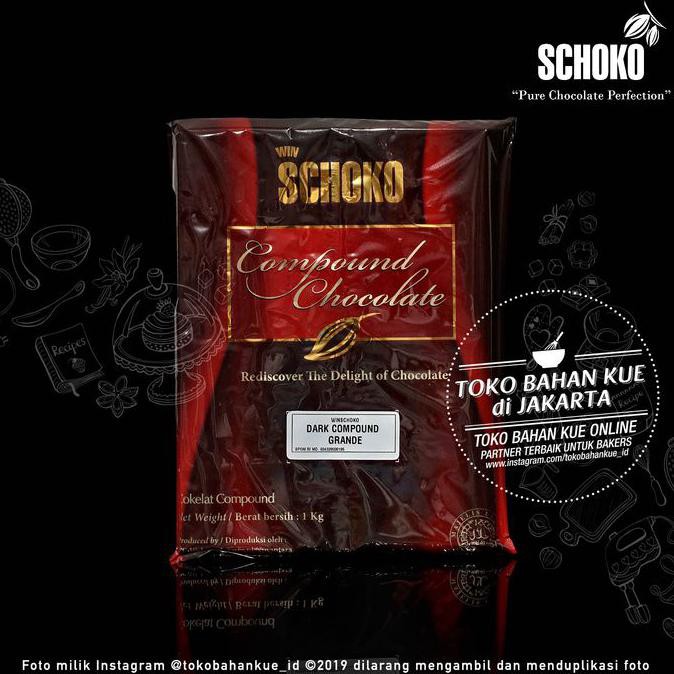 

Schoko Dark Compound Grande 1kg Chocolate Cokelat Baking Coklat Cocoa PROMO SPECIAL Kode 668