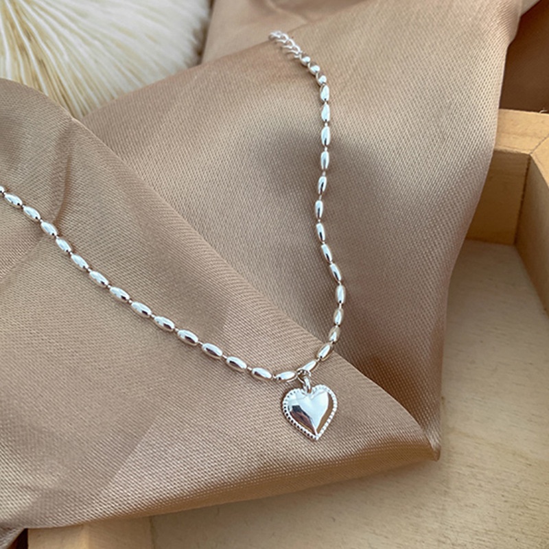 Kalung Dan Gelang Bentuk Hati Gaya Korea Untuk Wanita