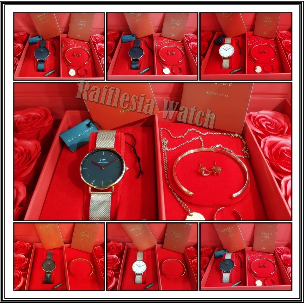 Jam Tangan Wanita DW Set Box Merah Original