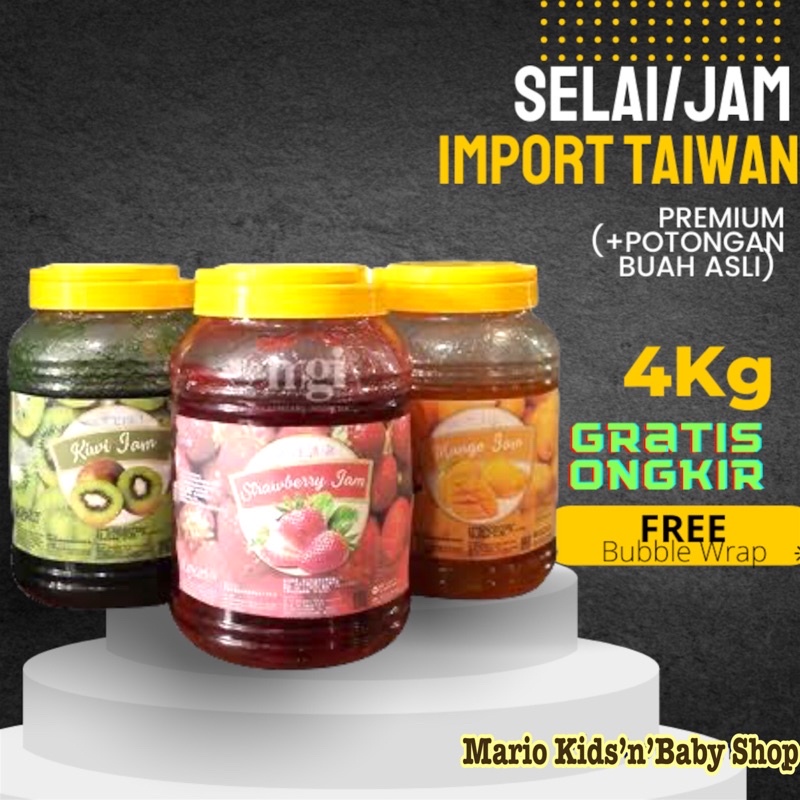 

Selai Buah Jam Import Taiwan (Premium dgn Potongan Buah Asli) 4Kg