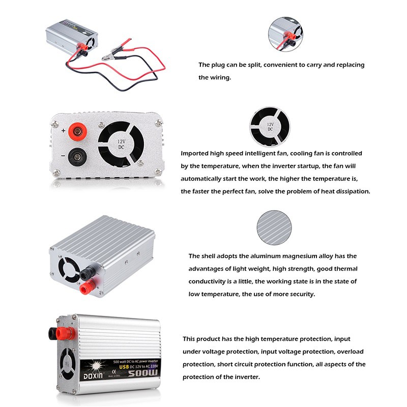 Power Inverter Mobil Car DC 500W 12V to AC 220V