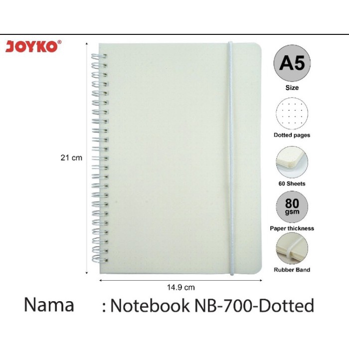 

[RESTOCK] Notebook Ring A5 Joyko NB-700-Dotted