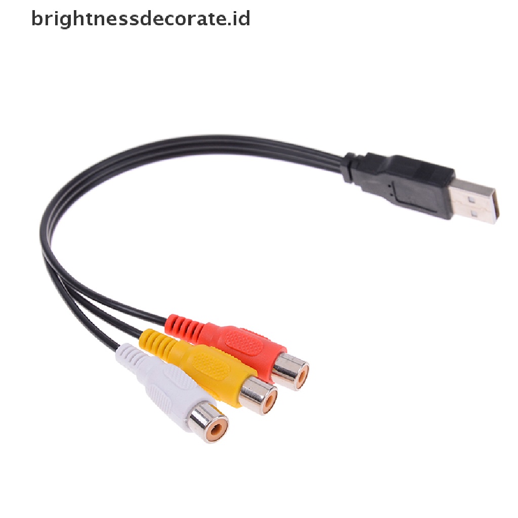 Kabel adapter Konverter audio usb male Ke 3 rca female