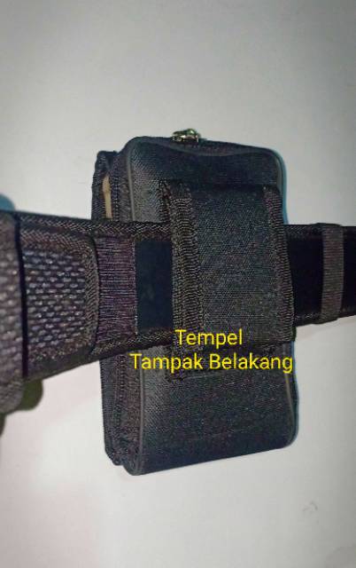Sarung Tempat Hp Pinggang Double Slot Tempat HP Tumpuk + Dompet Hp Resliting Pria Kanvas (TH-51)
