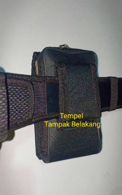 Sarung Tempat Hp Pinggang Tempat HP Tumpuk + Dompet Hp Resliting Pria Kanvas (TH-51)