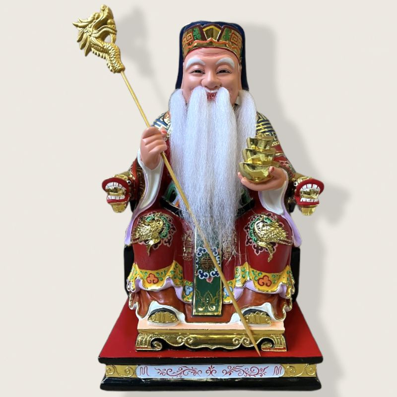 patung dewa bumi tutikong tecukong warna full kayu 16 inch II