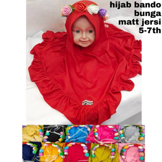Jilbab anak bando bunga LED rempel (LAMPU BANDO NYALA) #jilbabanaktanggung#jilbab anak