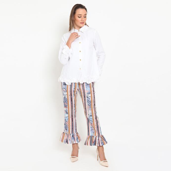 RINDA SALMUN - WHITE SHIRT APPLIQUE - XL - XXL