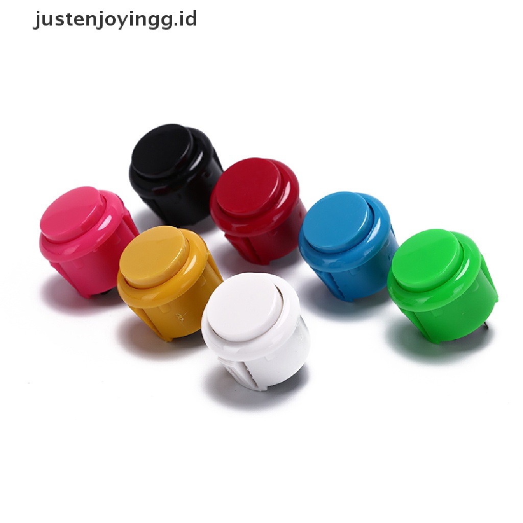 10pcs Tombol Tekan Pengganti Ukuran 24Mm 7 Warna Untuk Game arcade