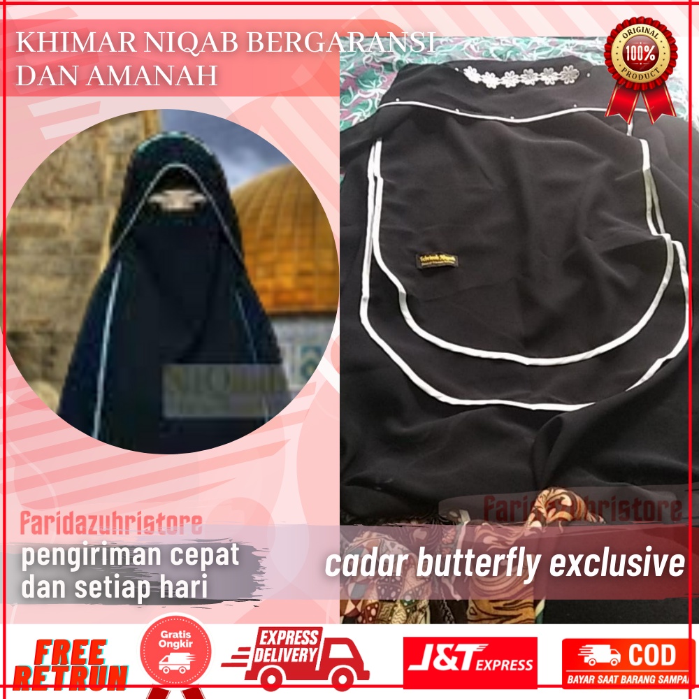 Hijab Wanita Cantik Niqab Butterfly 2 layer Niqab Pengantin Cadar Pengantin Hijab pengantin Hijab Ca