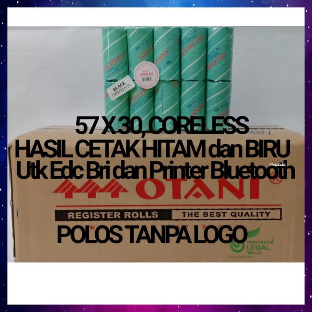 

Kertas Struk Thermal Edc Bri 57X30, Isi 10Roll - Hitam