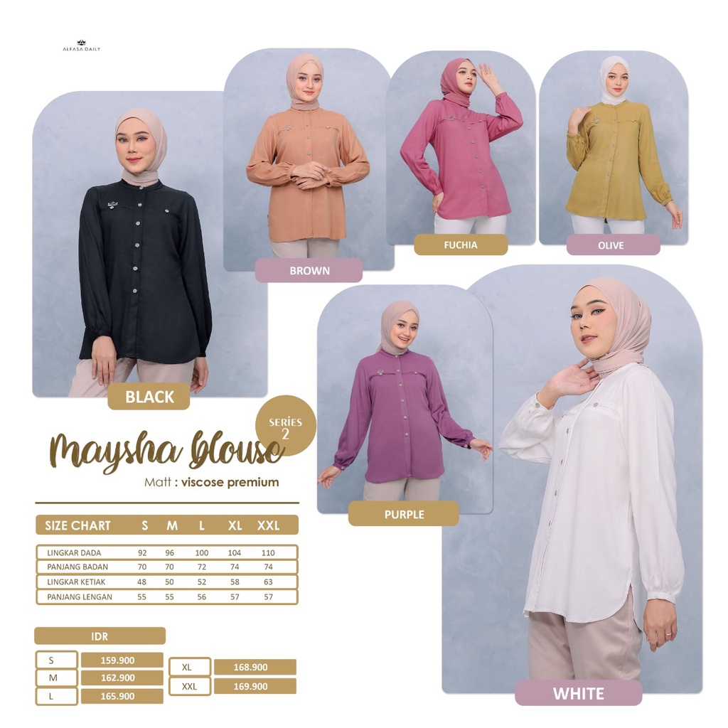 MAYSHA BLOUSE || ALFASA DAILY || KEMEJA WANITA || PART 2 || Maysha Blouse Restok Part 2 || Alfasa Da
