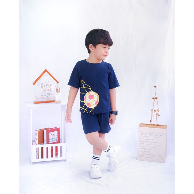 PROMO 7.7 Smilee Keanu Set 1-5 Tahun Setelan Fashion Anak Laki Laki Edisi Bola Lucu Kekinian